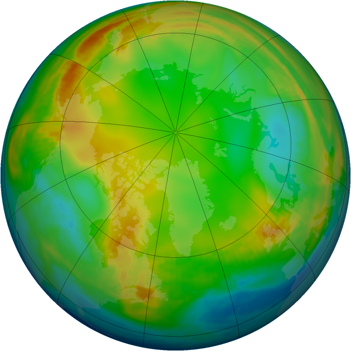 Arctic ozone map for 29 December 1979